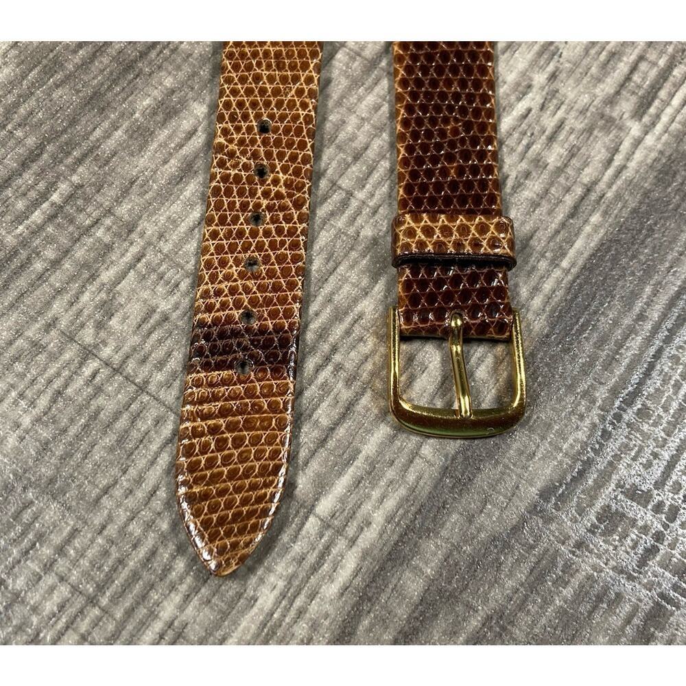 Vtg Speidel Men’s Genuine Lizard Grain Watch Band Brown/Cognac 19mm Germany - Picture 6 of 6